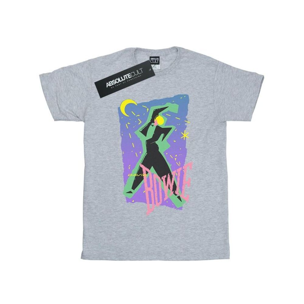 David Bowie Womens/Ladies Moonlight Dance Cotton Boyfriend T-Shirt / Sports Grey